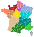 Regions as instituted by the National Assembly in 2014