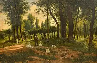 Boy and geese, 1914.