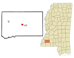 Location of Meadville, Mississippi
