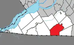 Location within Le Haut-Saint-Laurent RCM