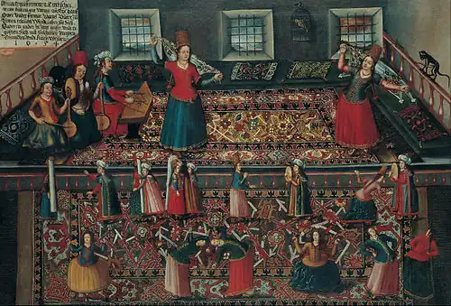 Women and children dancing in the Imperial Harem of Topkapı Palace