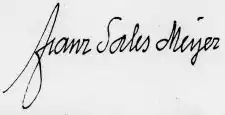 Signature of Franz Sales Meyer