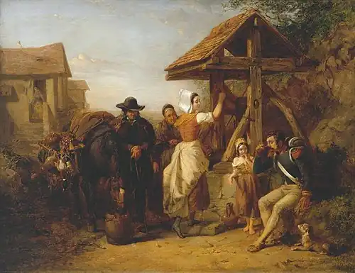 The Tired Soldier Resting at a Roadside Well by Frederick Goodall