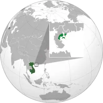 French Indochina in 1937 (dark green), including the French Third Republic highlighted in grey.[image reference needed]