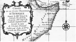 1576 Portuguese map of the Mogadishu area