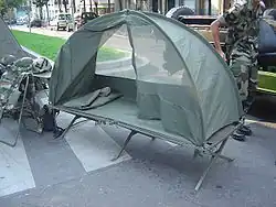 French portable field bed with mosquito net