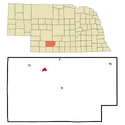 Location within Frontier County and Nebraska