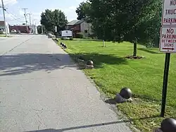 Cannonballs left from the battle are on display at the Fort