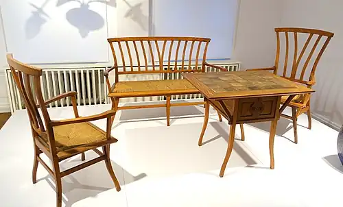Furniture designed by Henry Van de Velde for the Villa Bloemenwerf (1895)