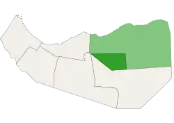 Location of Garadag District within Sanaag, Somaliland