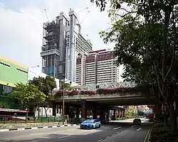 The Garden Bridge spanning over the roads of Eu Rong Sen Street and New Bridge Road