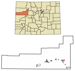 Location of the No Name CDP in Garfield County, Colorado.