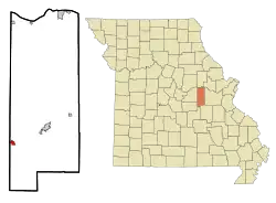 Location of Bland, Missouri