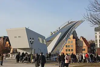 Pedestrian and cyclist drawbridge to Ołowianka Island, Gdańsk, Poland (2017)