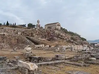 View over the excavation site towards Elefsina.