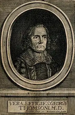 George Thomson. Line engraving by W. Sherwin, 1670, after hi Wellcome V0005811