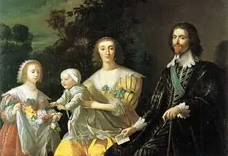Her parents, George Villiers Duke of Buckingham and Family 1628 by Gerard van Honthorst