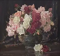 George Whinnen - Roses oil on canvas