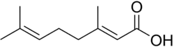 Skeletal formula of geranic acid