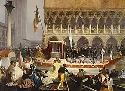 Gerolamo Induno, Entrance of Victor Emmanuel II in Venice
