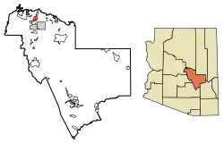 Location of Beaver Valley in Gila County, Arizona.