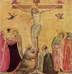 Giotto di Bondone, Christ on the Cross Between Mary and John,  1300