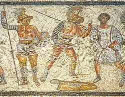 The Zliten mosaic showing gladiators, 2nd century&nbsp;AD