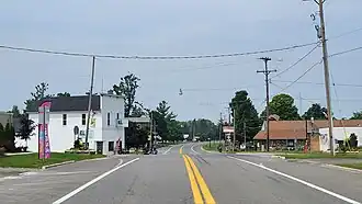 Looking north along State Street (M-65)