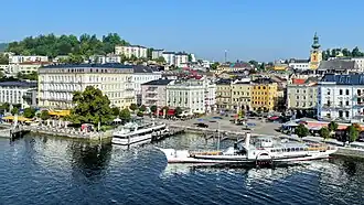 Southeast view of the town center of Gmunden