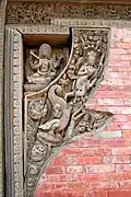 Carvings on the west side of the pagoda