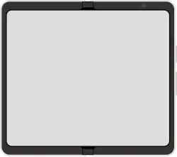 Diagram of the interior of a Pixel Fold smartphone in white.