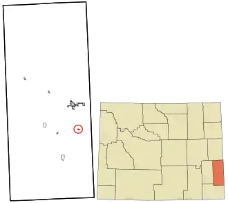 Location in Goshen County and the state of Wyoming