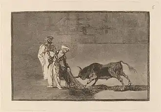 Νο. 6: Los Moros hacen otro capeo en plaza con su albornoz ("The Moors do another caping in the plaza with their bournouses")