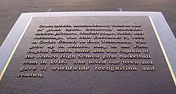 Grace Moore monument at Veterans Memorial Park