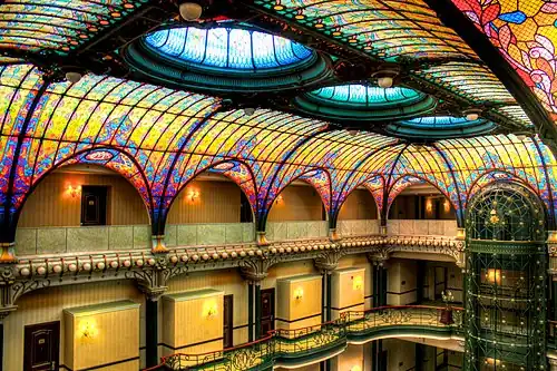 stained Glass ceiling in the Hotel Ciudad de Mexico, Mexico
