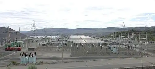Switchyard at Grand Coulee Dam, United States, 2006. This is a 500 kV switchyard.