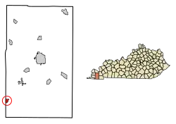 Location of Water Valley in Graves County, Kentucky.