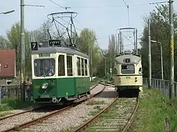 Grazer motor car 206 and the PCC-car 1024 Hague at Amstelveen Station