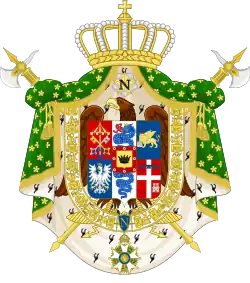 Coat of arms of the Napoleonic Kingdom of Italy with the star above the eagle supporter.