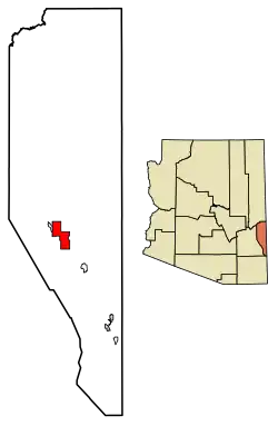 Location of Clifton in Greenlee County, Arizona