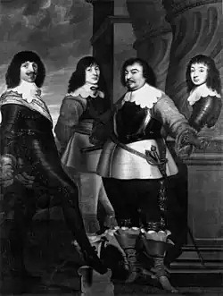 Group portrait of Count William of Nassau-Siegen with his son Maurice Frederick and his halfbrothers William Otto and Christian.