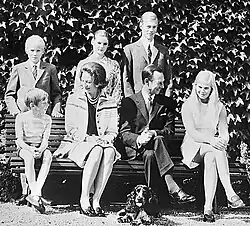 The Grand Ducal couple of Luxembourg alongside their children (1971)