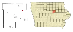 Location of Dike, Iowa