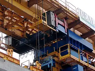 Detail of crane component of overhead cantilever truss system, September 30, 2006, near Sea Island Centre