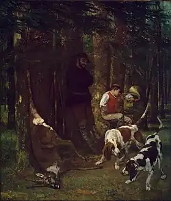 Gustave Courbet, 1856, The Quarry (La Curée), oil on canvas, 210.2 x 183.5&nbsp;cm, Museum of Fine Arts, Boston