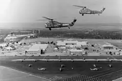 H-19 and H-34 helicopters at Felker Army Airfield.