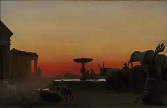 A Square in Ariccia after Sunset (1862)