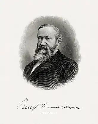 HARRISON, Benjamin-President (BEP engraved portrait)