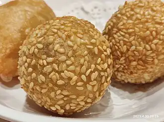 Jian dui covered with sesame seeds