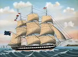 Painting depicting the HMS Arethusa